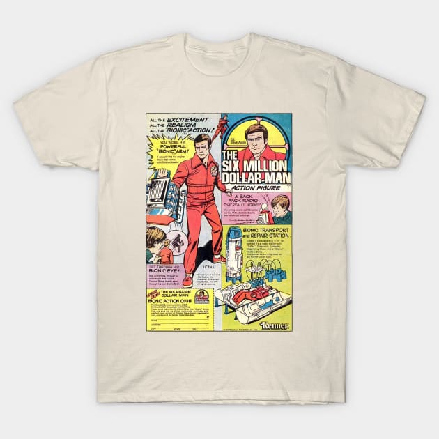 Vintage Six Million Dollar Man T-Shirt by Blueasri